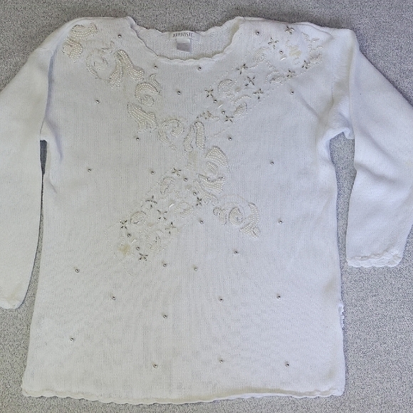 Arriviste Vintage 80's Embroidered Women's Sweater  Size L - Picture 3 of 11